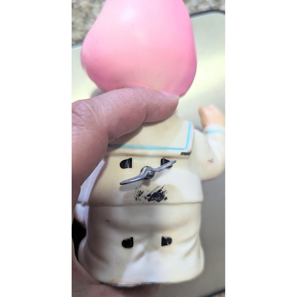 ALPS Japan vintage Wind-Up Bobblehead Navy Sailor Duck Toy Works Rare - Picture 6 of 6